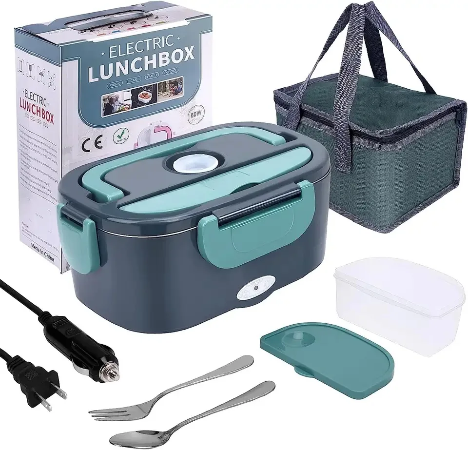 Elektryczny pojemnik na lunch HOMEFISH 1,5 L 60 W do auta i biura Khaki