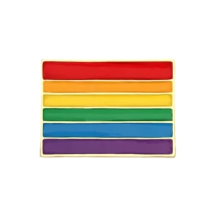 Emaliowana przypinka LGBT Pride tęcza prostokątna Rectangle 1