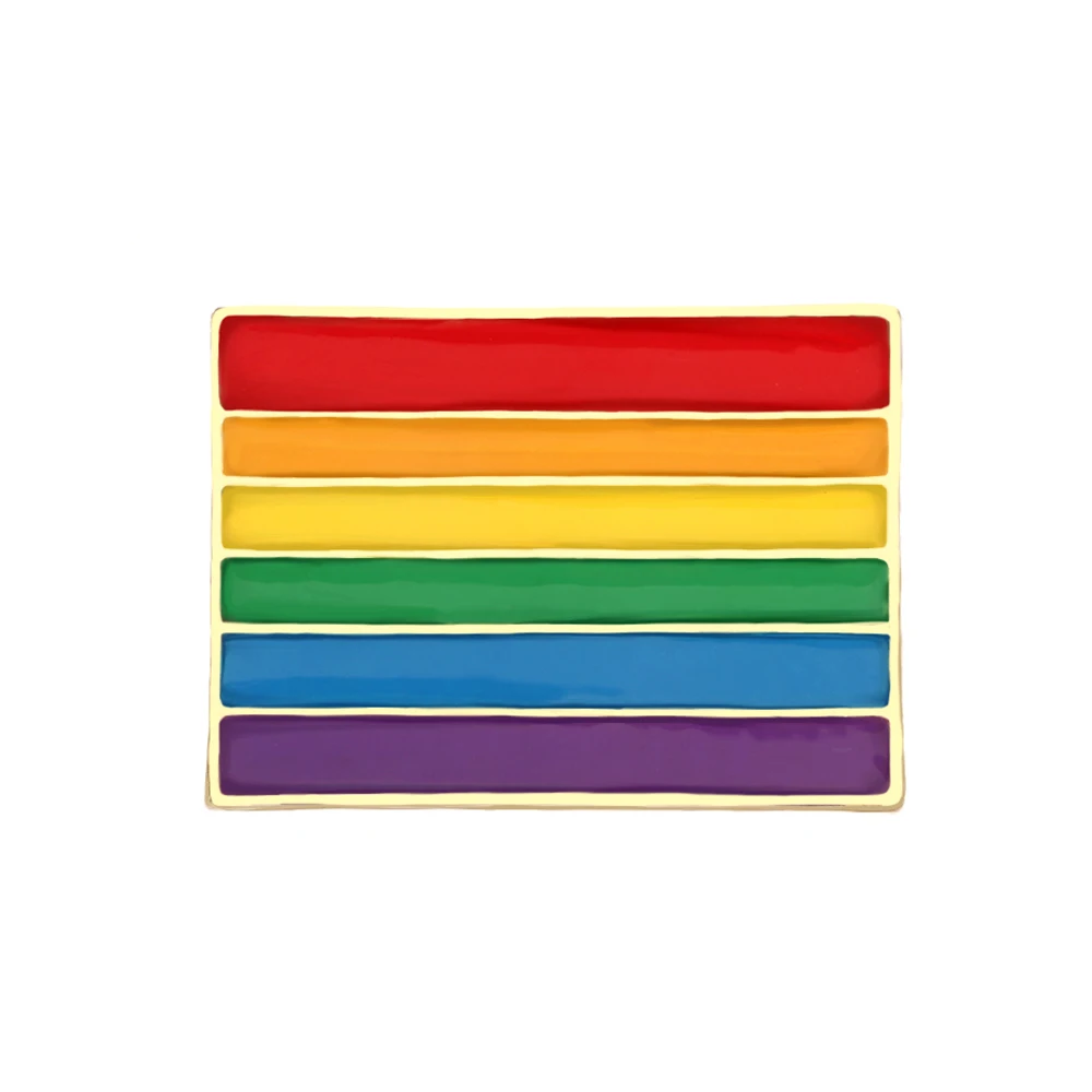 Emaliowana przypinka LGBT Pride tęcza prostokątna Rectangle 1
