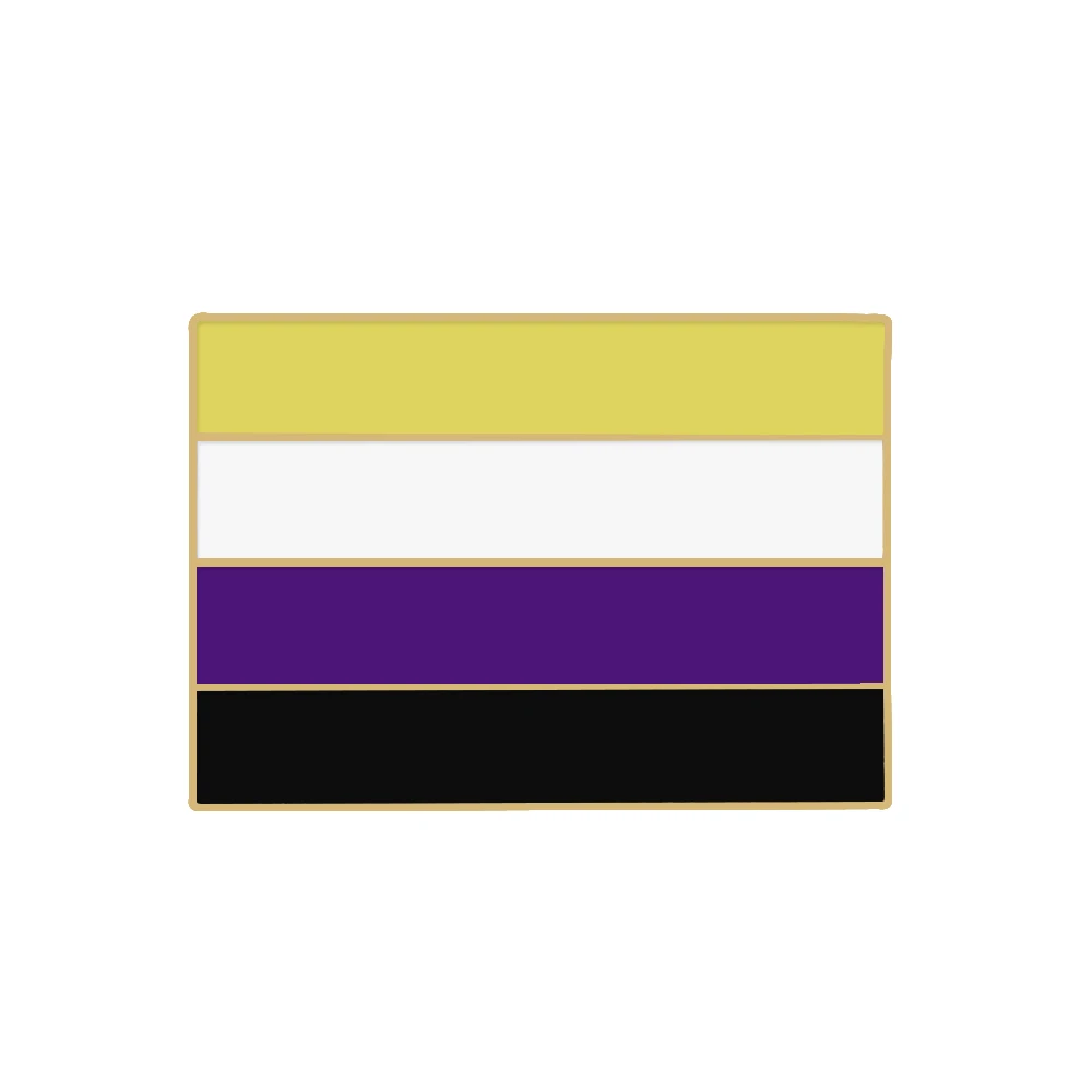 Emaliowana przypinka LGBT Pride tęcza prostokątna Rectangle 6