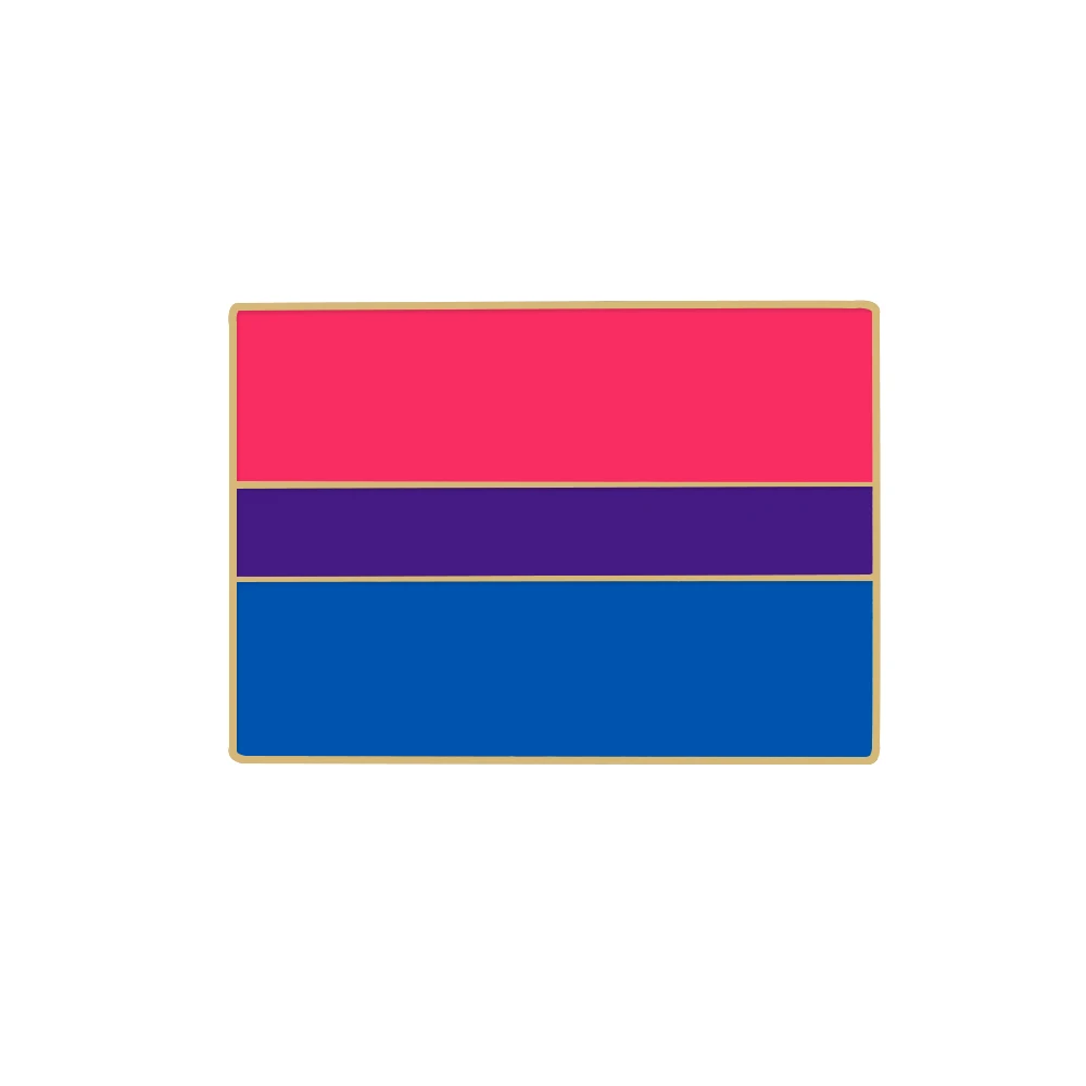 Emaliowana przypinka LGBT Pride tęcza prostokątna Rectangle 7
