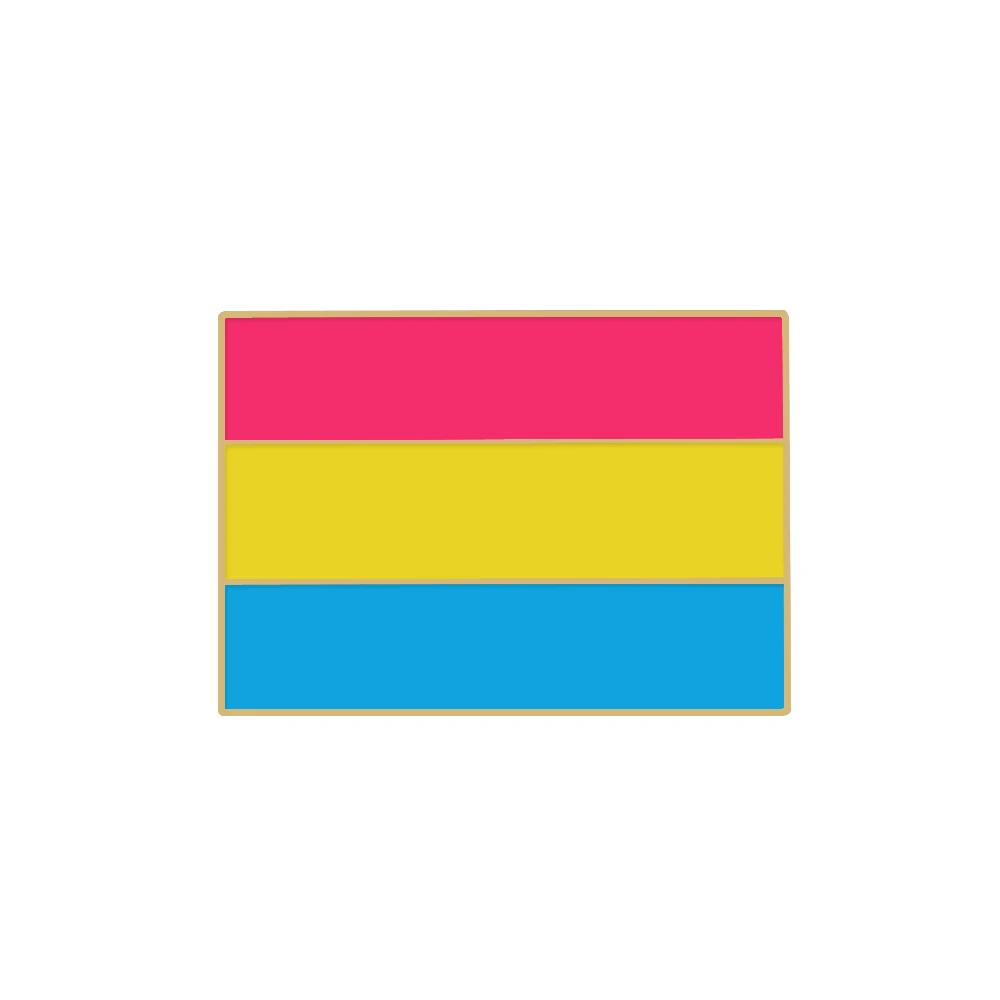 Emaliowana przypinka LGBT Pride tęcza prostokątna Rectangle 8