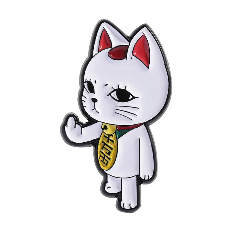 Zabawne emaliowane przypinki z kotami w stylu anime Styl 3