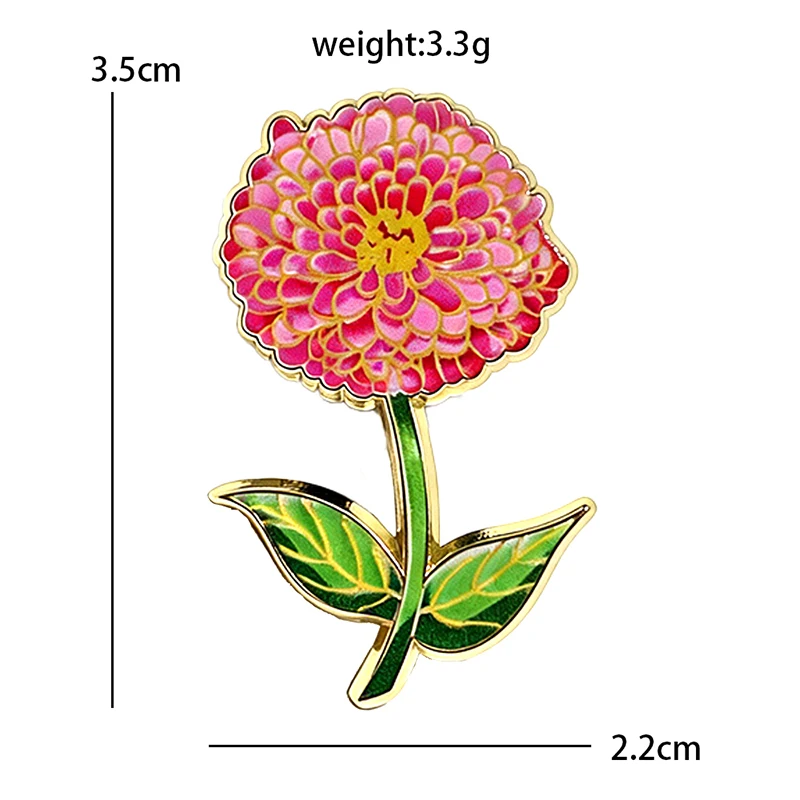 Emaliowane przypinki kwiatowe - broszki z orchideami i liliami D