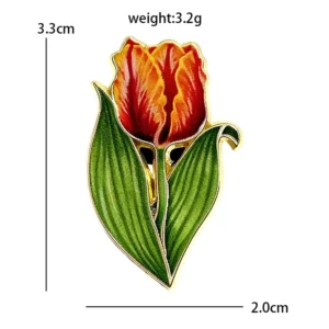 Emaliowane przypinki kwiatowe - broszki z orchideami i liliami F