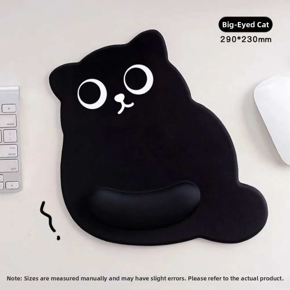Ergonomiczna podkładka pod mysz z podpórką nadgarstka wzór kota Biały