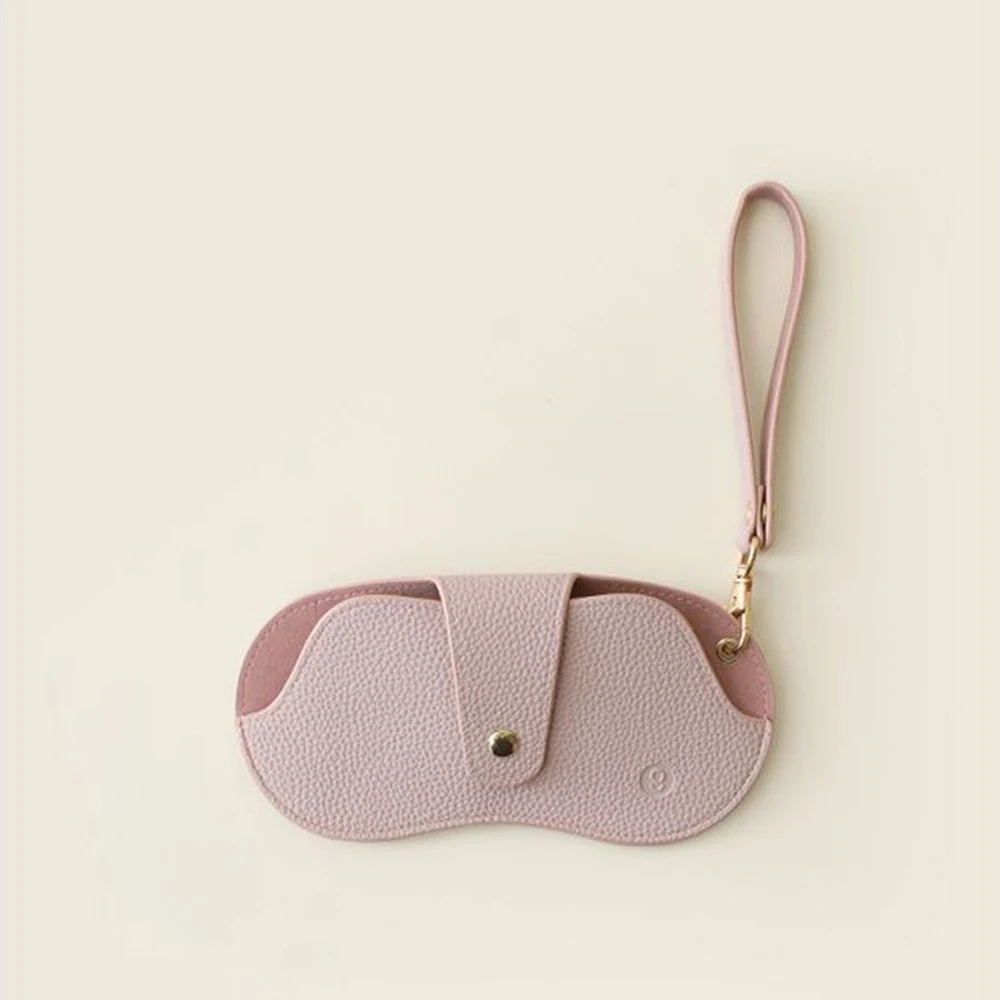 Etui na okulary ze skóry PU z fakturą liczi – styl retro Biały