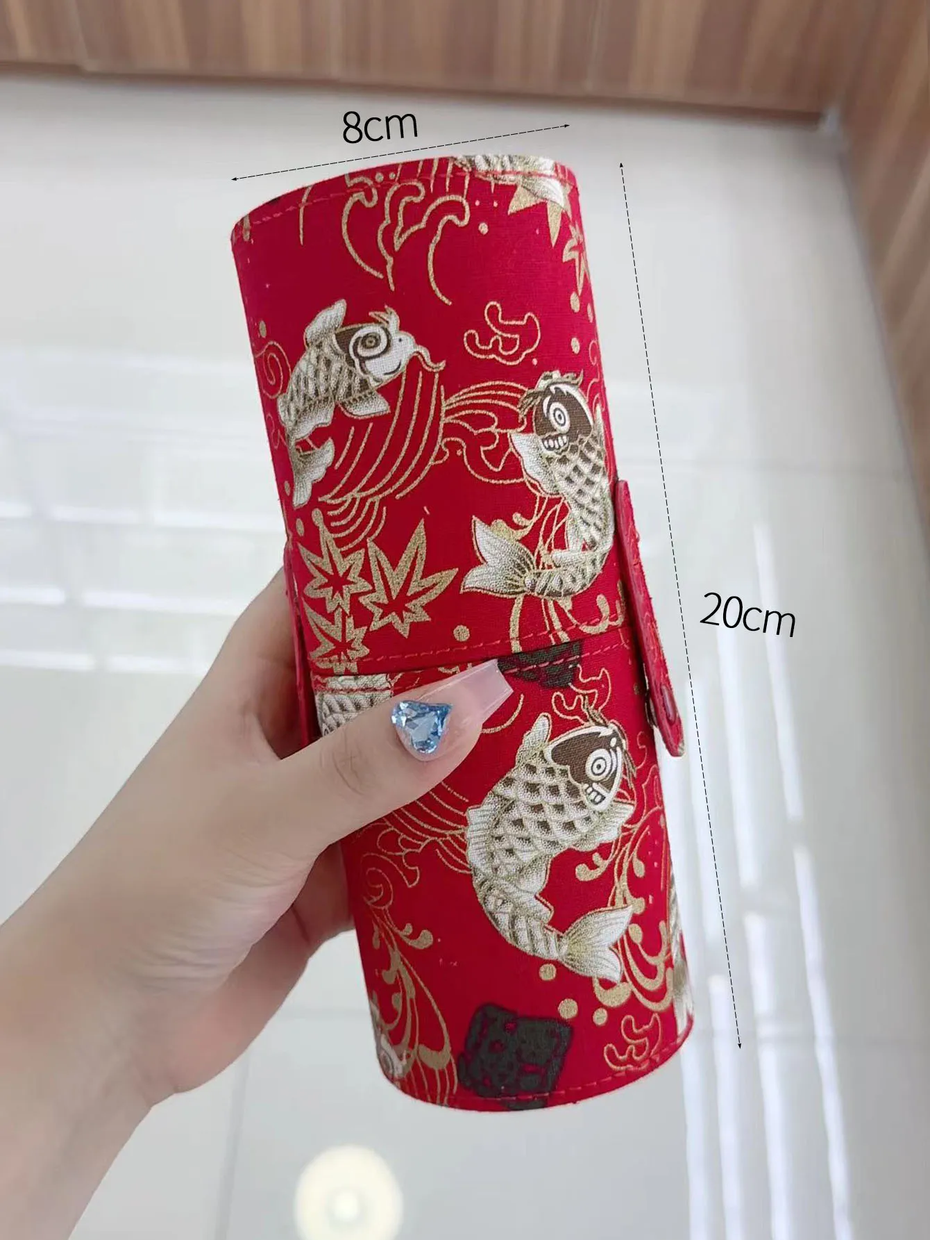 Etui na pędzle do makijażu - pojemny organizer w kształcie cylindra Turkusowy