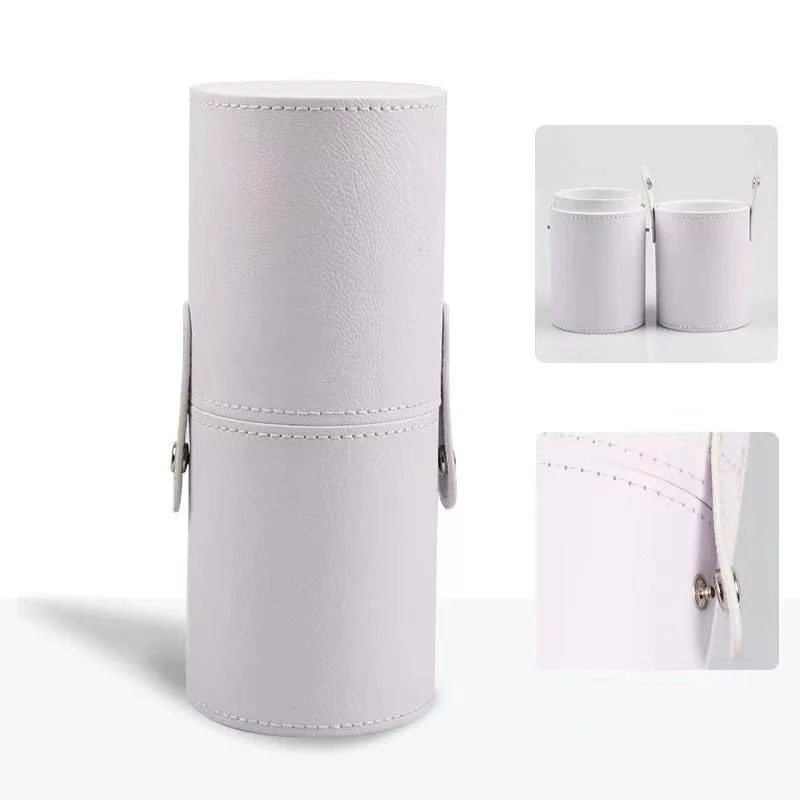 Etui na pędzle do makijażu ze skóry PU Biały