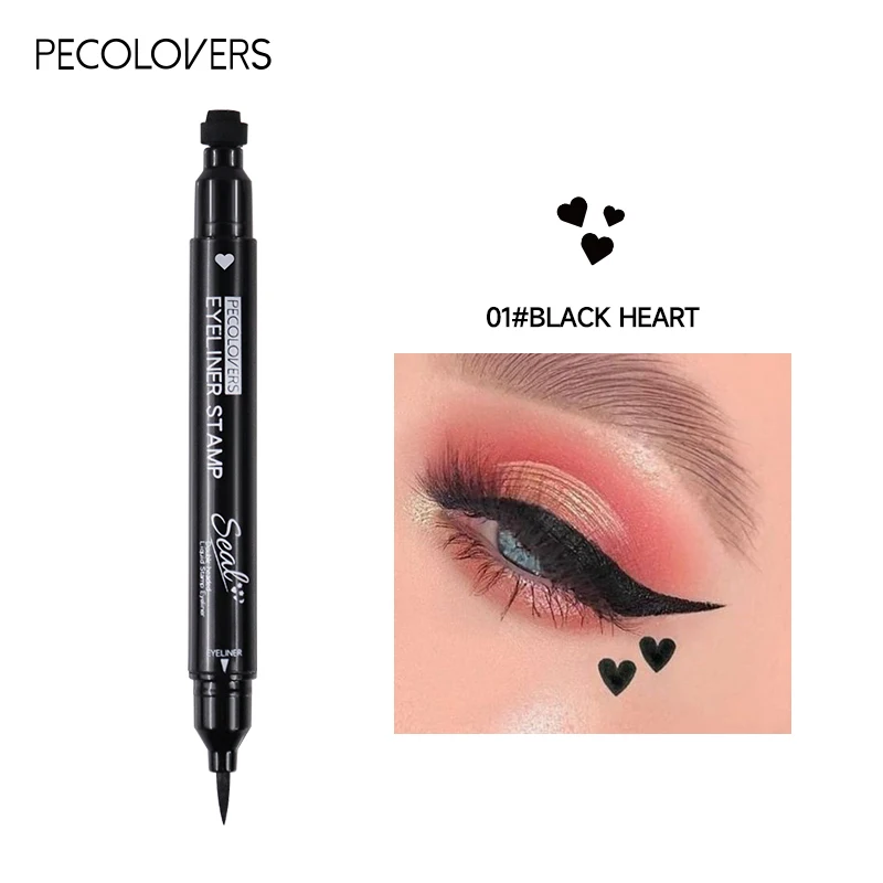 Eyeliner 2 w 1 z pieczątką gwiazdy i księżyca — długotrwały wodoodporny Khaki