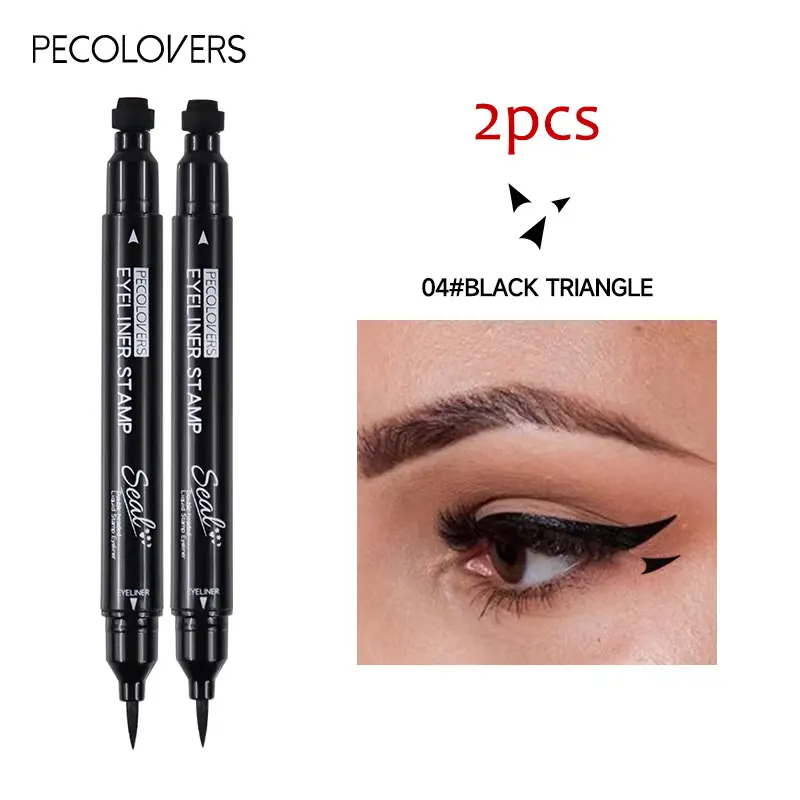 Eyeliner 2 w 1 z pieczątką gwiazdy i księżyca — długotrwały wodoodporny Ciemny niebieski