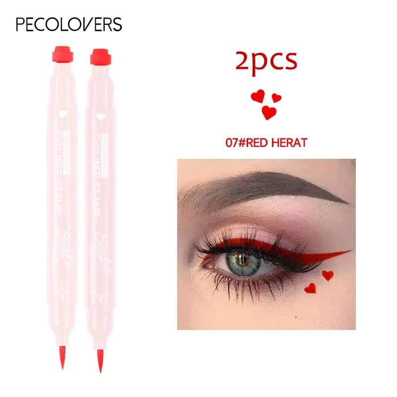 Eyeliner 2 w 1 z pieczątką gwiazdy i księżyca — długotrwały wodoodporny Fioletowy/фиолетовый