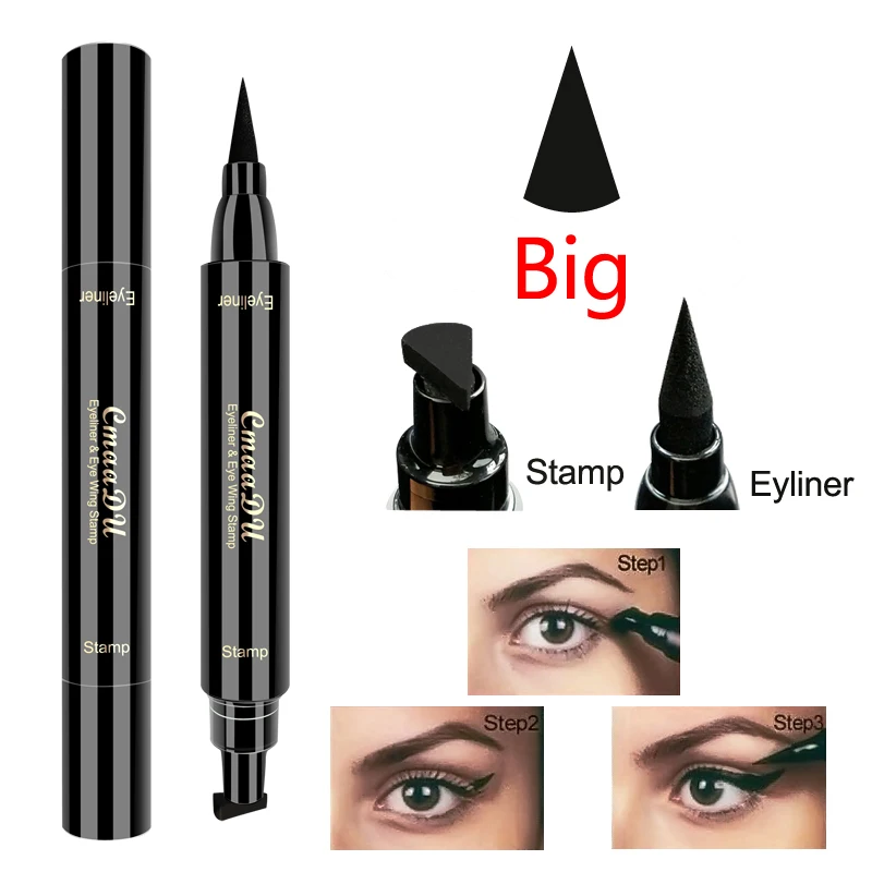 Eyeliner z pieczątką kociego oka — czarny wodoodporny do makijażu cat eye Khaki