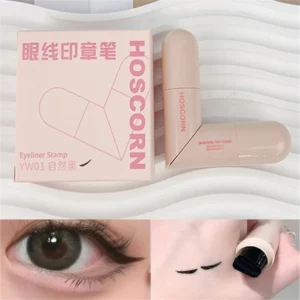 Wodoodporny Eyeliner ze Stempelkiem — Podwójny Aplikator dla Początkujących Khaki