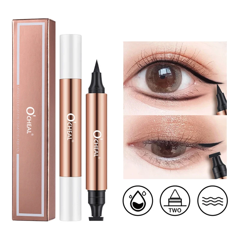 Eyeliner wodoodporny O'CHEAL z pieczątką — szybkoschnący, podwójny Khaki