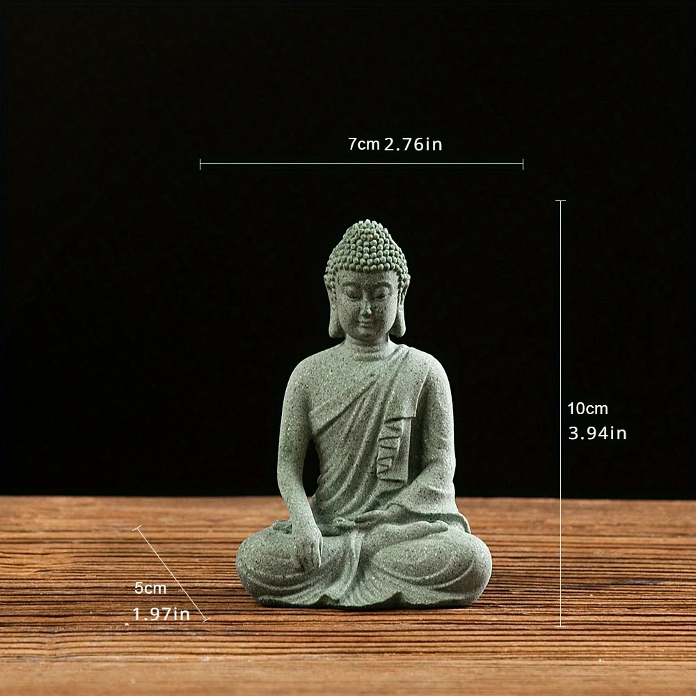 Figurka Buddy zen - ozdoba do akwarium i na biurko Khaki