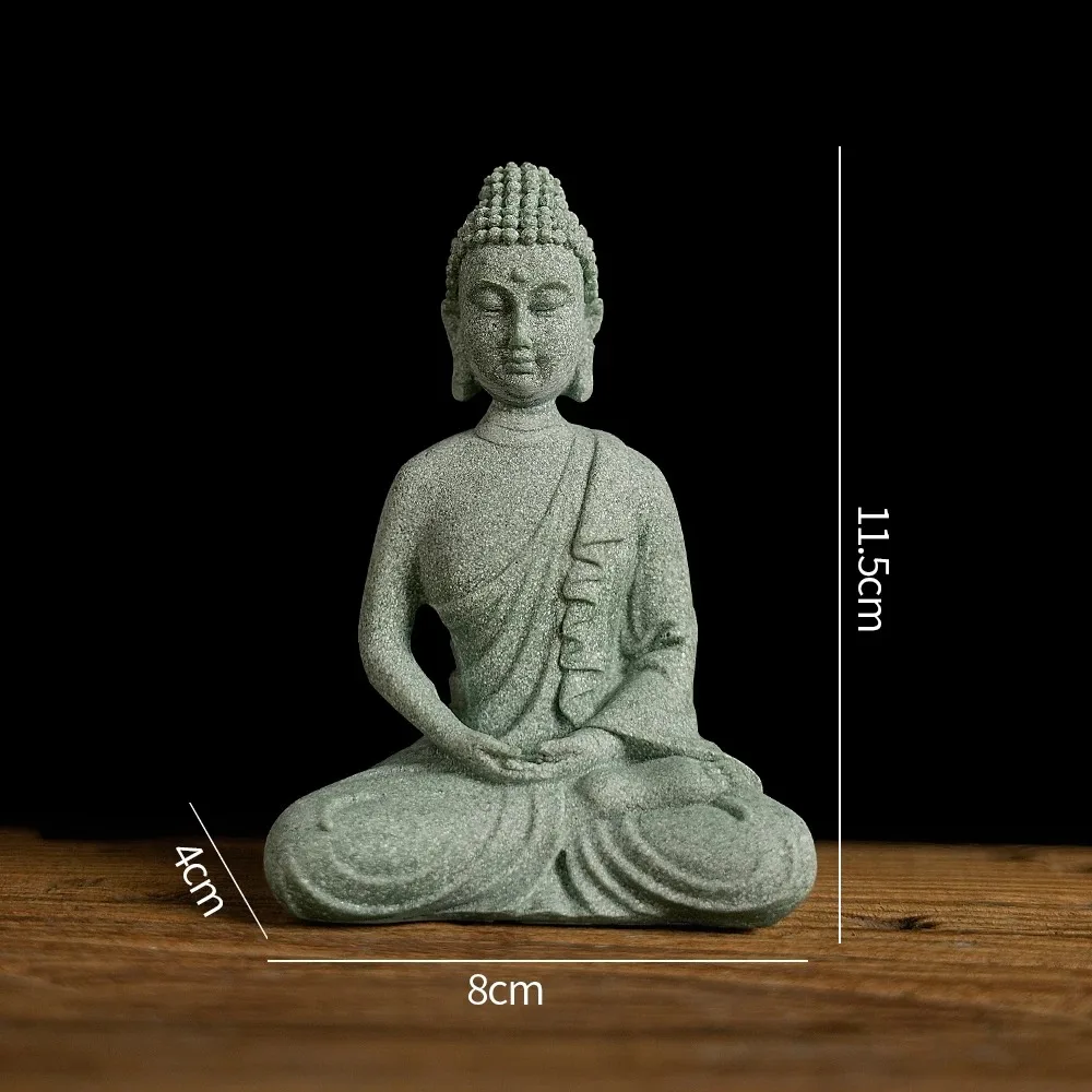 Figurka Buddy zen - ozdoba do akwarium i na biurko Jasnozielony