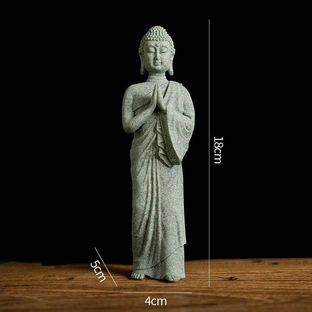 Figurka Buddy zen - ozdoba do akwarium i na biurko śliwka