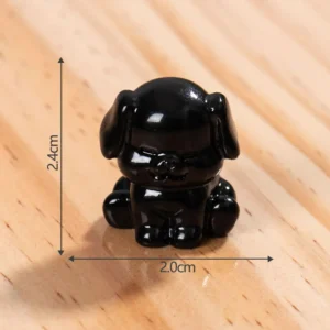 Figurka czarnego kota z żywicy - mini ozdoba na biurko i do auta Brązowy