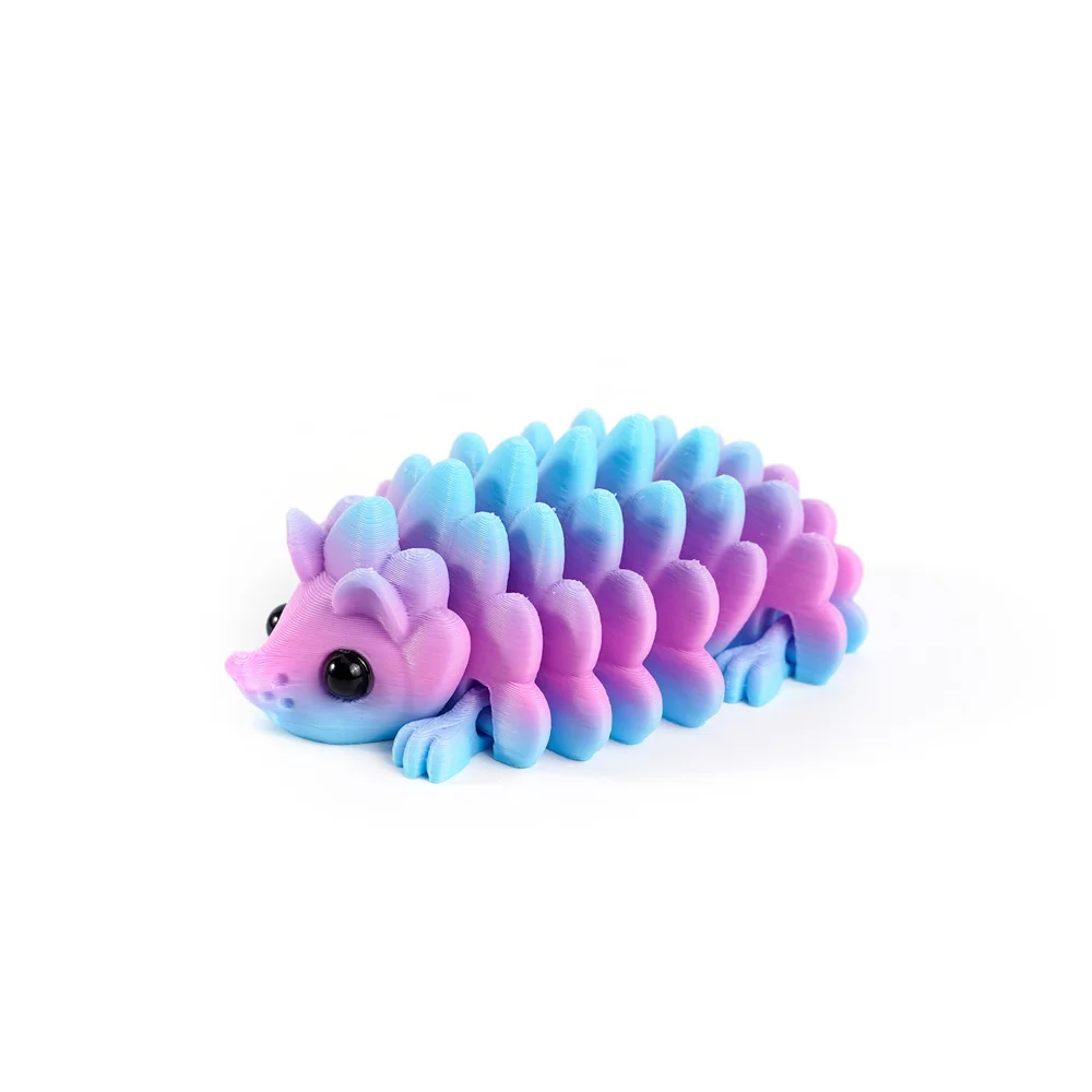 Figurka jeża drukowana 3D – ruchoma ozdoba na biurko Ciemny szary