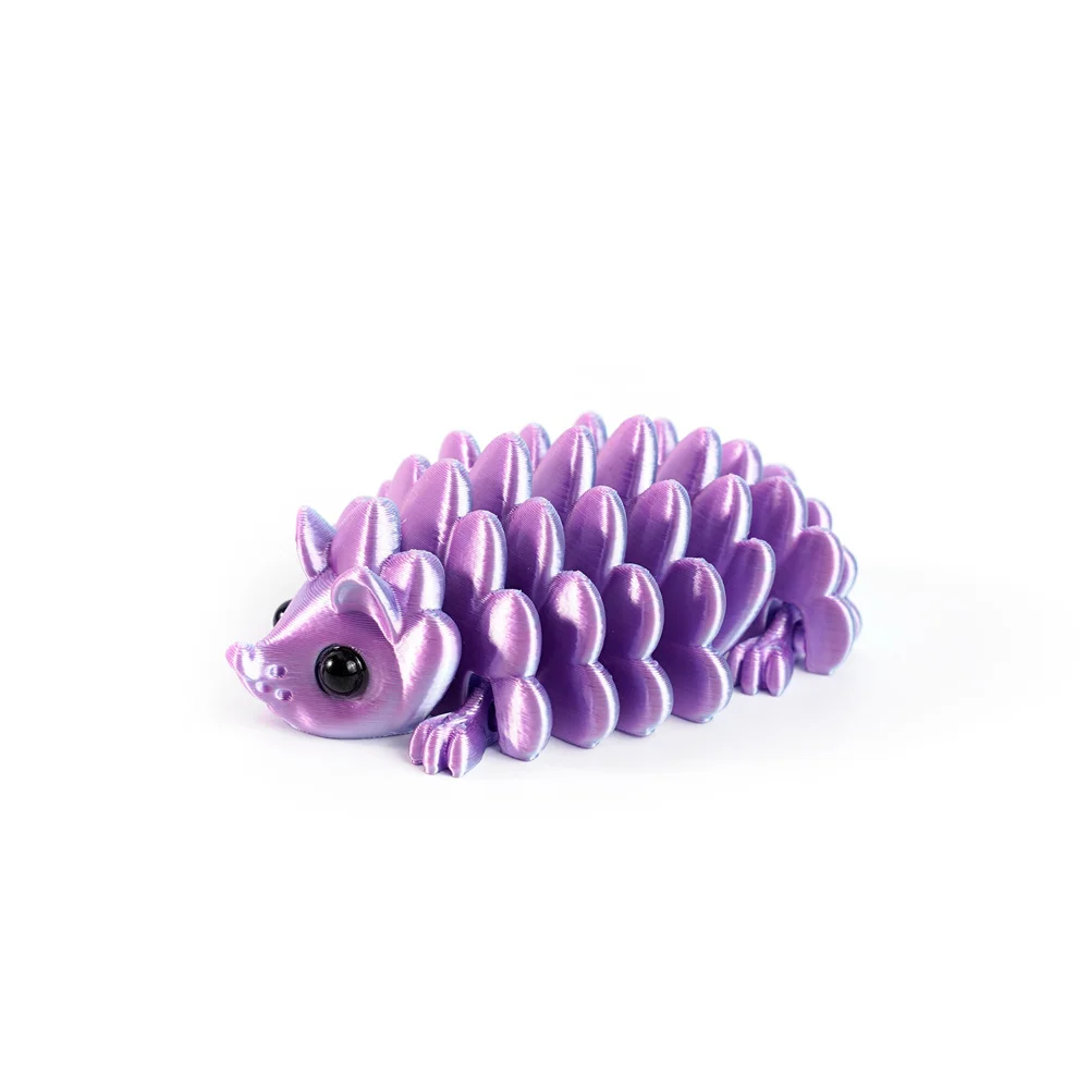 Figurka jeża drukowana 3D – ruchoma ozdoba na biurko Jasnożółty
