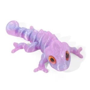 Figurka kameleona drukowana 3D - ruchoma zabawka Bordowy