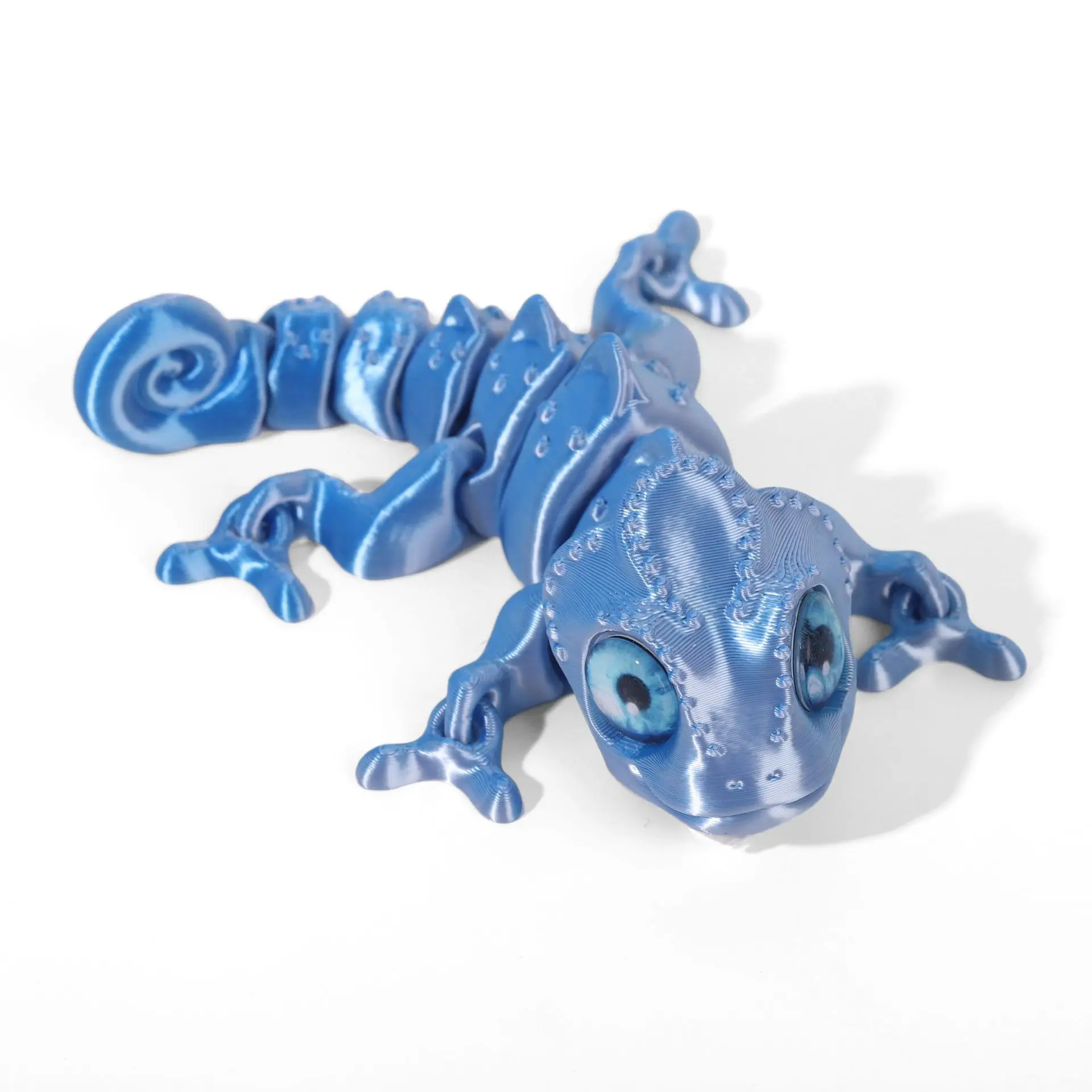 Figurka kameleona drukowana 3D - ruchoma zabawka Fioletowy/фиолетовый