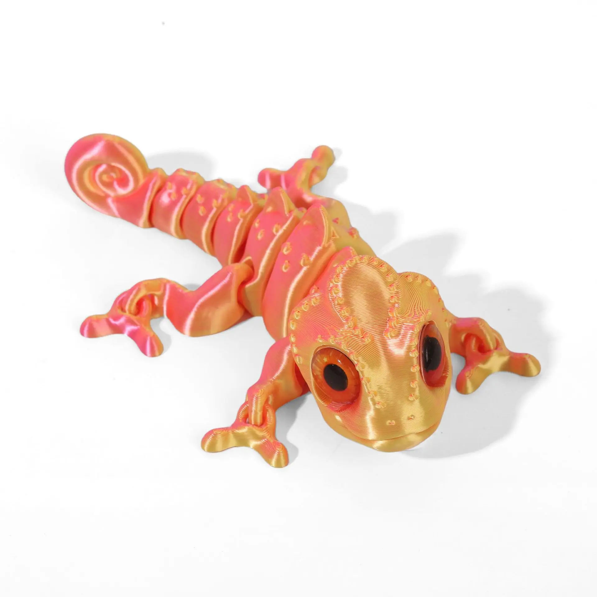 Figurka kameleona drukowana 3D - ruchoma zabawka Jasnozielony