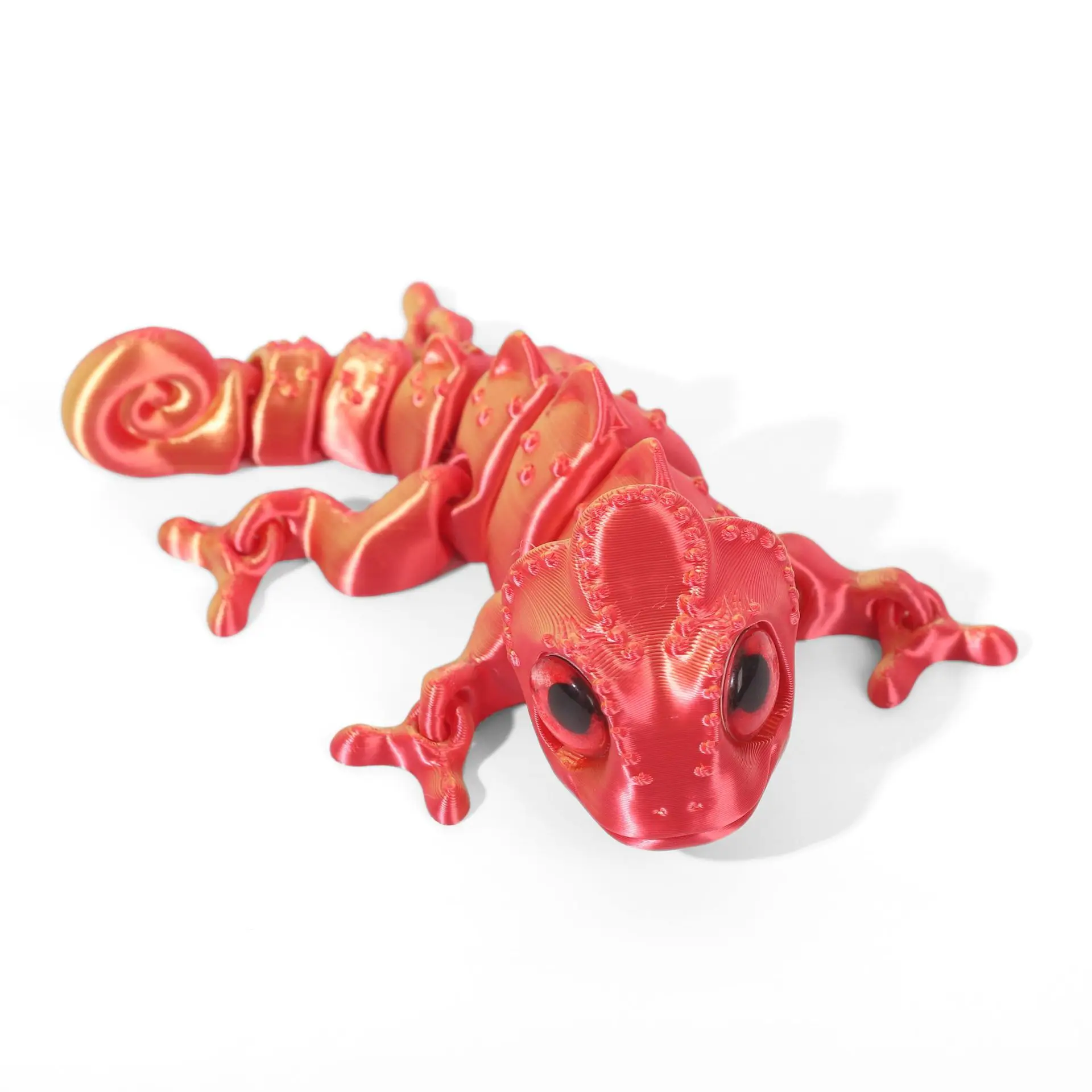 Figurka kameleona drukowana 3D - ruchoma zabawka Jasny