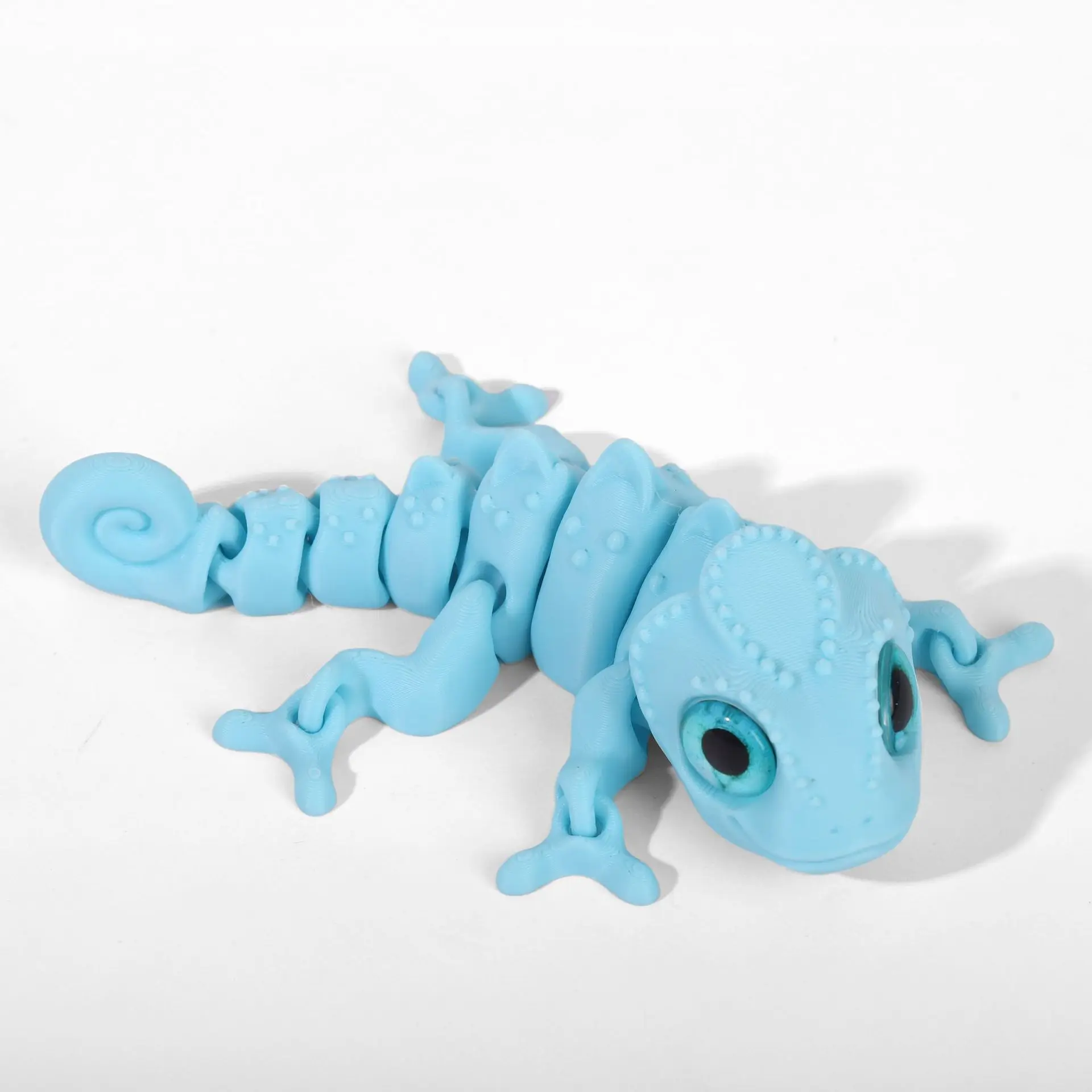 Figurka kameleona drukowana 3D - ruchoma zabawka Złoto