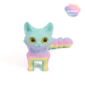 Figurka kota 3D z ruchomym ogonem - ozdoba na biurko Khaki