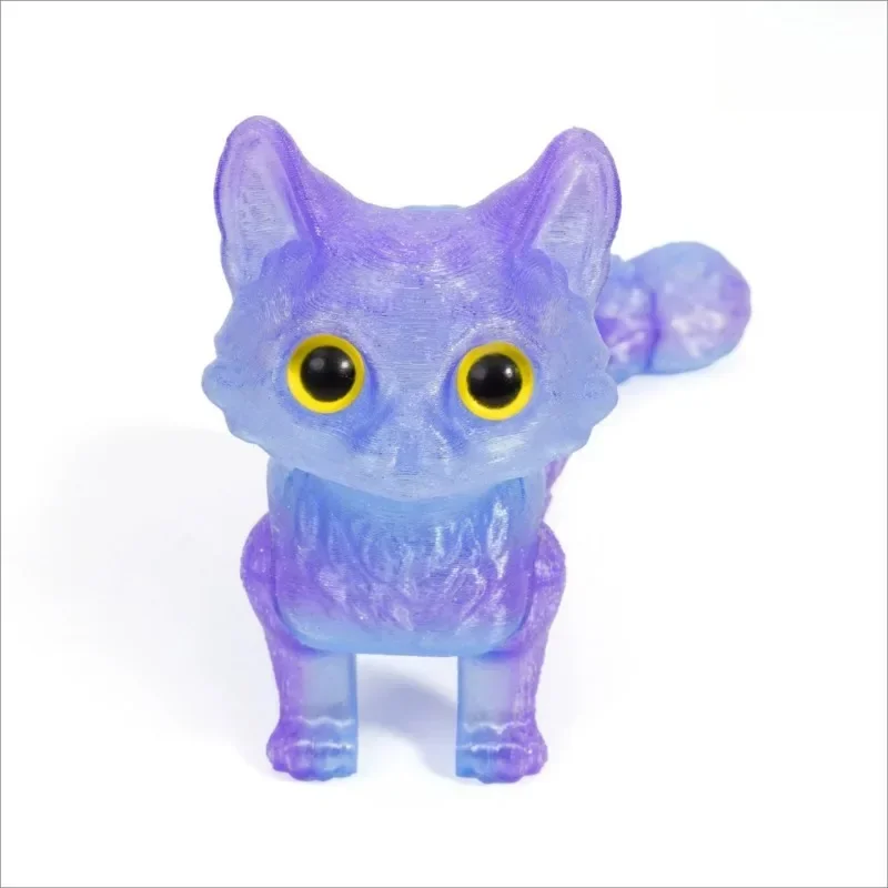 Figurka kota z ruchomym ogonem - druk 3D Fioletowy