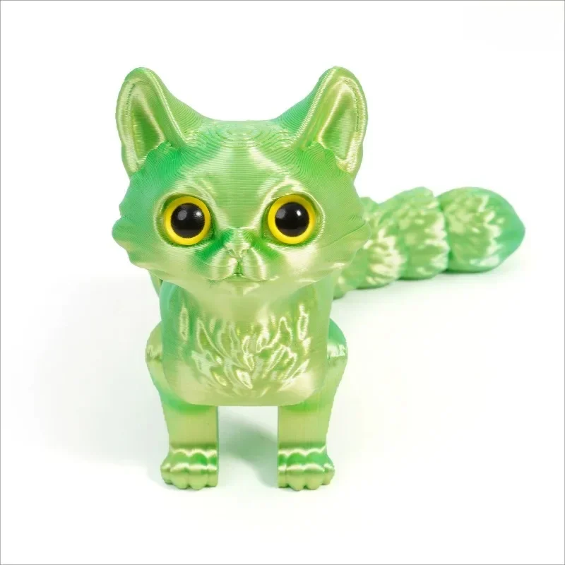 Figurka kota z ruchomym ogonem - druk 3D Jasnozielony