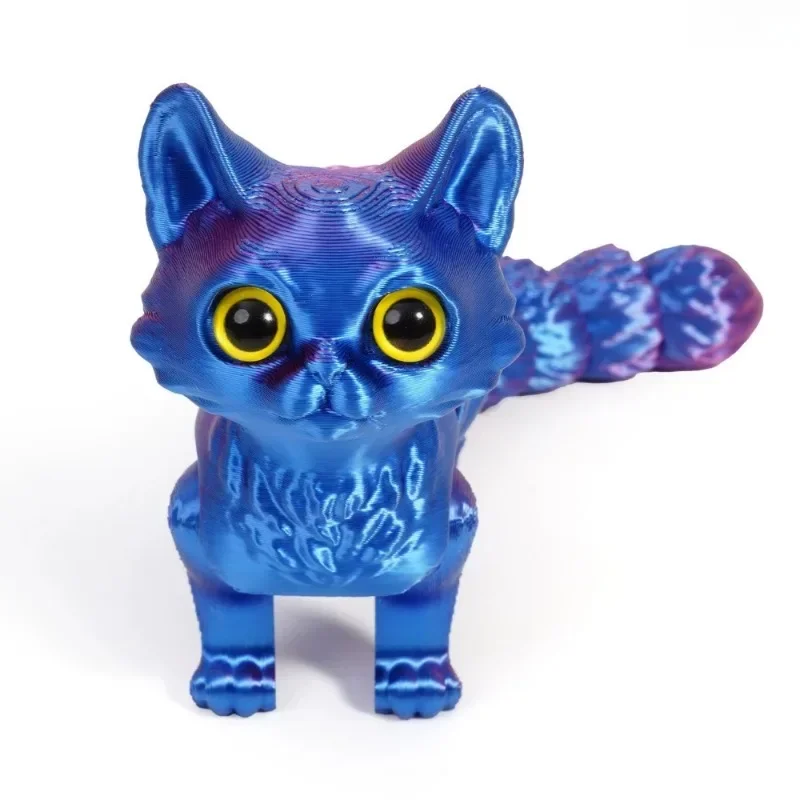 Figurka kota z ruchomym ogonem - druk 3D śliwka