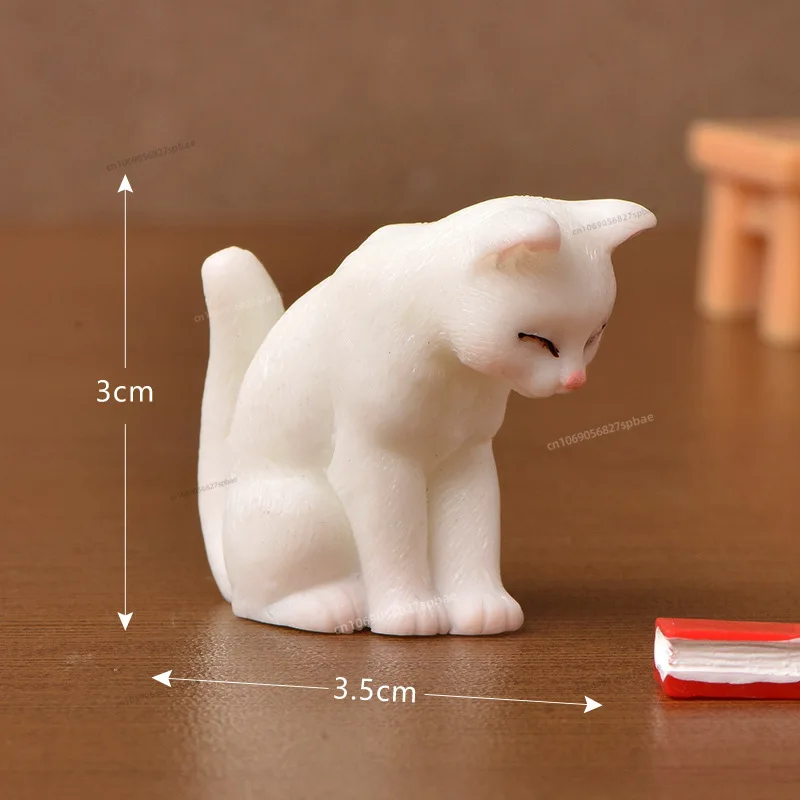 Figurka kota z żywicy - miniaturowa ozdoba do ogródka Czekolada