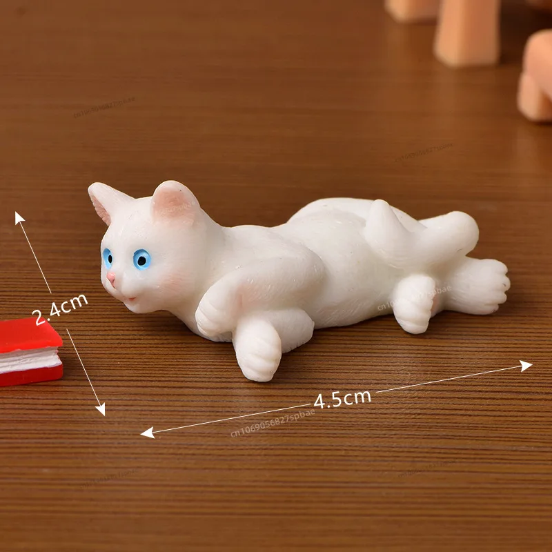Figurka kota z żywicy - miniaturowa ozdoba do ogródka Ciemnoniebieski