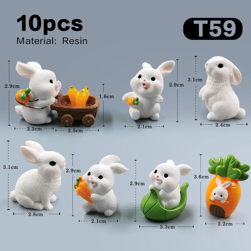 Figurka króliczka wielkanocnego – miniaturka do dekoracji Jasnozielony