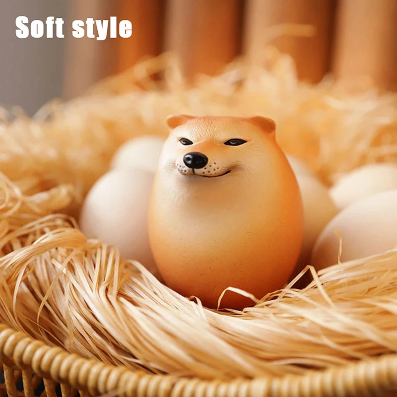 Figurka Shiba Inu w kształcie jajka - dekoracja biurka Khaki