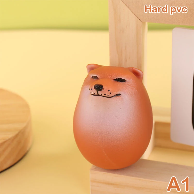 Figurka Shiba Inu w kształcie jajka - dekoracja biurka Jasnoszary