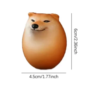 Figurka Shiba Inu w kształcie jajka - dekoracja biurka Pomarańczowy