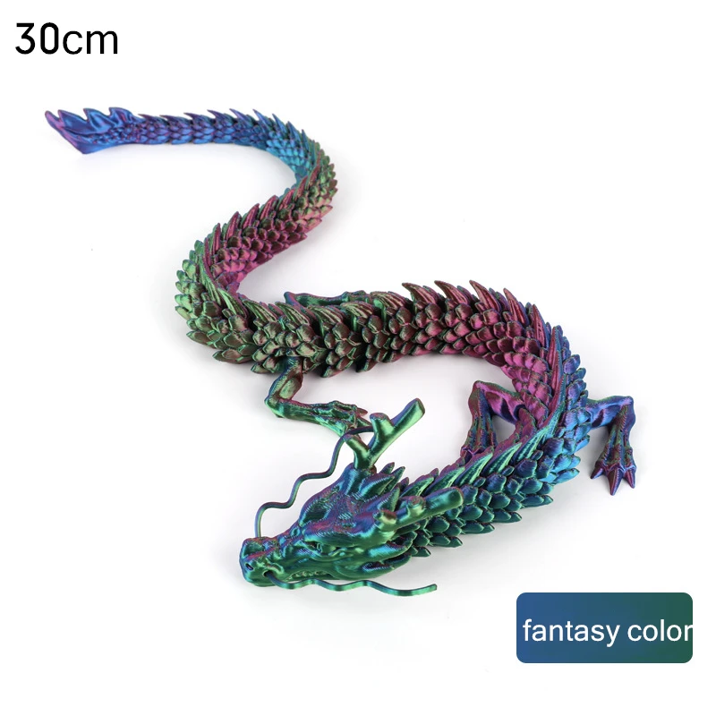 Figurka smoka z druku 3D - ozdoba do akwarium 30 cm Jasnozielony