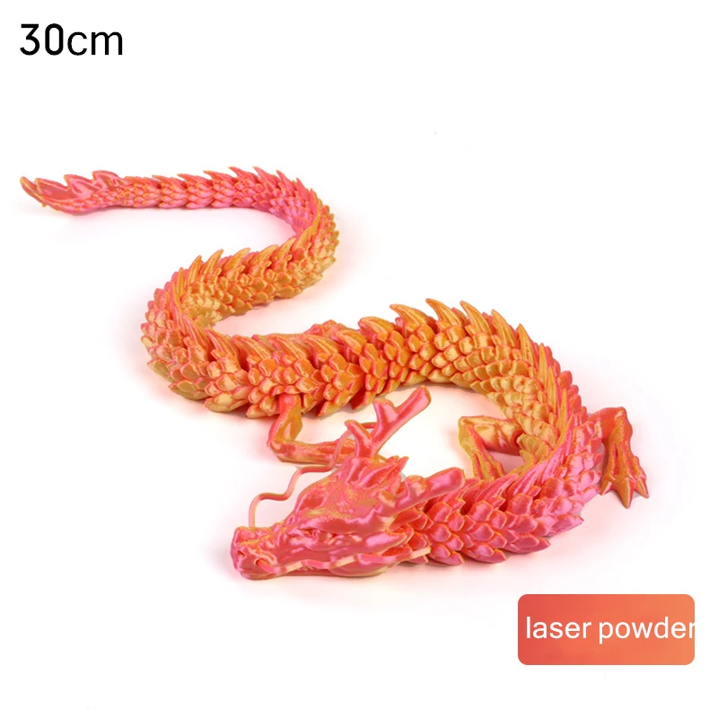 Figurka smoka z druku 3D - ozdoba do akwarium 30 cm Jasnożółty