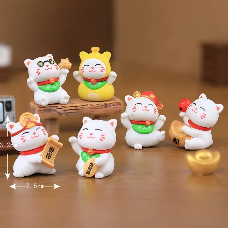 Zestaw figurek Maneki Neko koty szczęścia Jasnozielony
