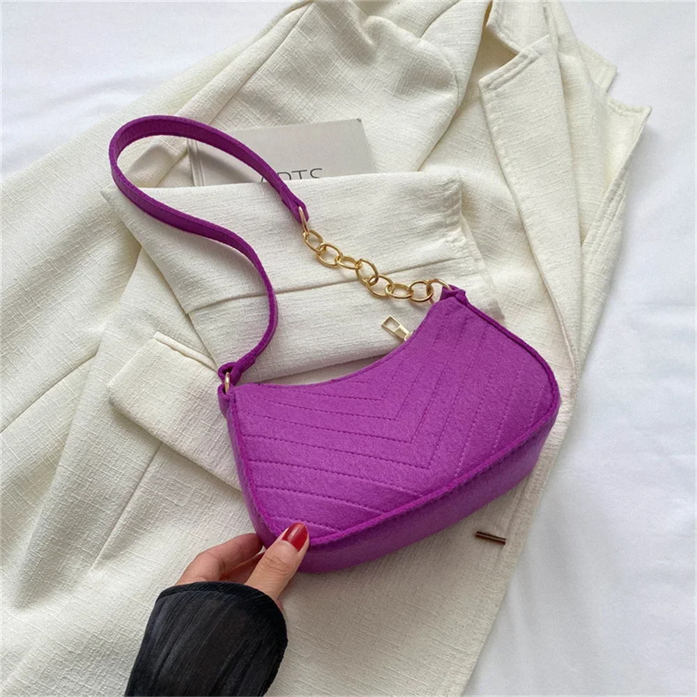 Filcowa torebka mini na ramię - lekka damska saszetka pod pachę Pl