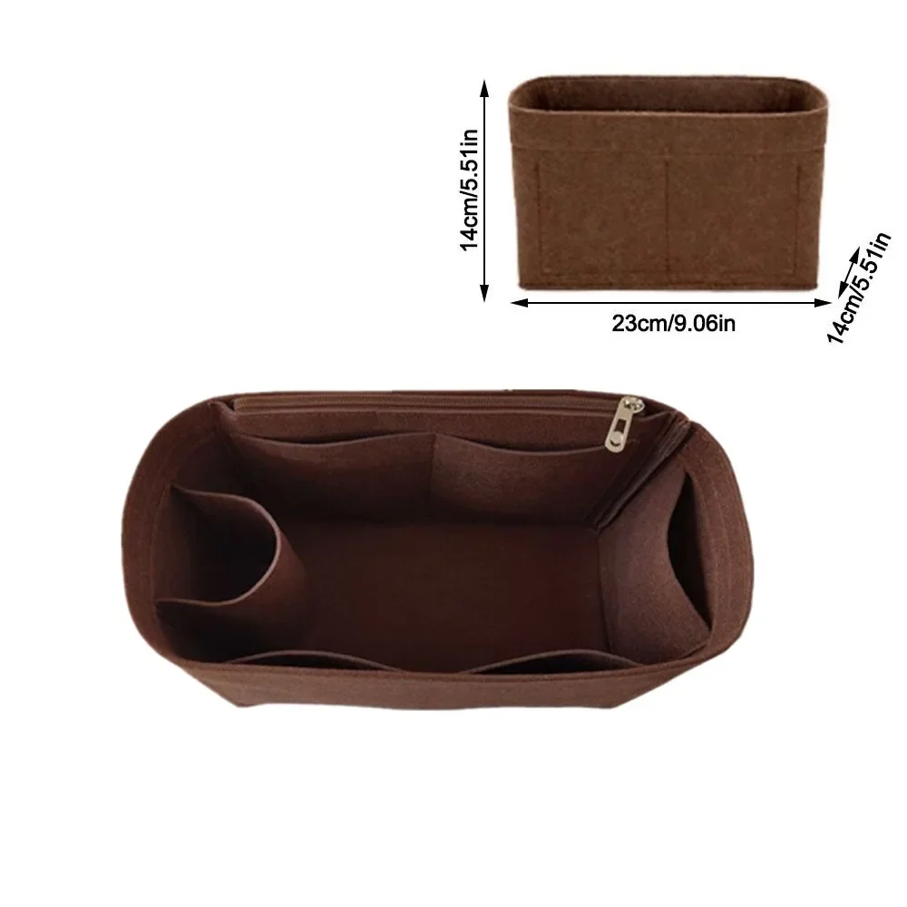 Filcowy organizer do torebki z wieloma kieszeniami Kawowy