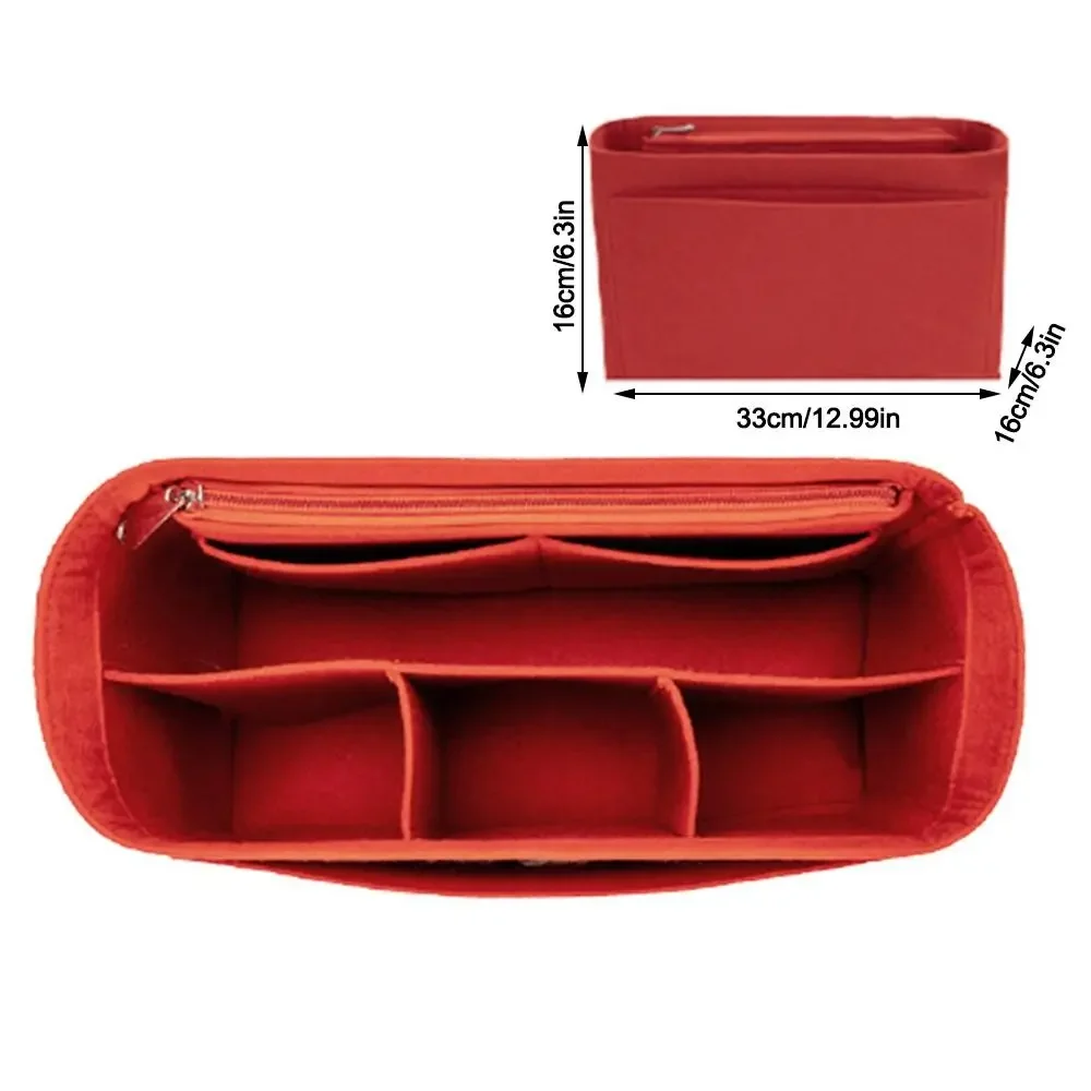Filcowy organizer do torebki z wieloma kieszeniami Czerwony