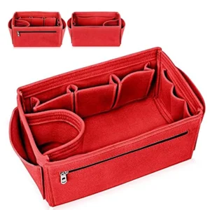 Filcowy organizer do torebki z przegrodami Czerwony