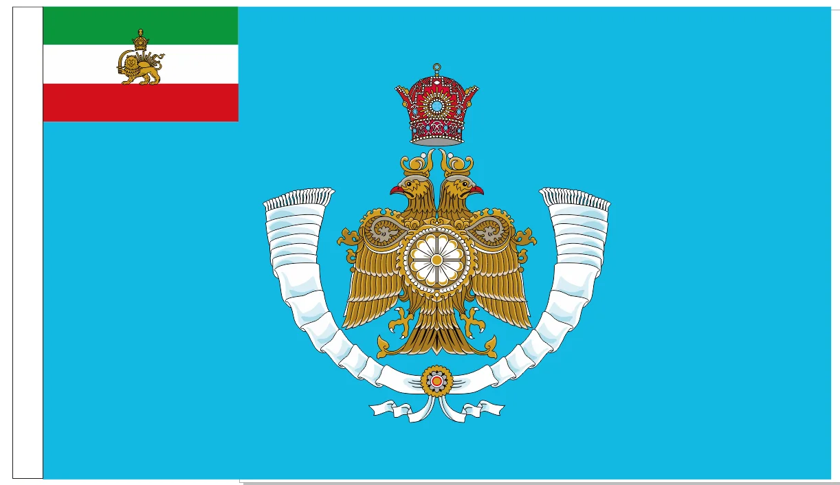 Flaga Iranu cesarskiego – historyczny baner poliestrowy 90x150 cm Biały