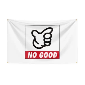 Flaga wyścigowa No Good Racing do dekoracji garażu i pokoju Czarny