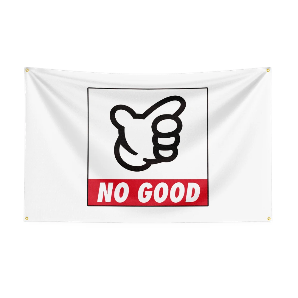 Flaga wyścigowa No Good Racing do dekoracji garażu i pokoju Czarny
